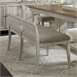 Bowery Hill Farmhouse Reimagined White Upholstered Wood Bench (RTA) in Gray