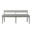 Bowery Hill Farmhouse Reimagined White Upholstered Wood Bench (RTA) in Gray