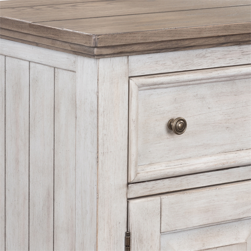 Bowery Hill Modern / Contemporary Wood White 2 Door 6 Drawer Chesser