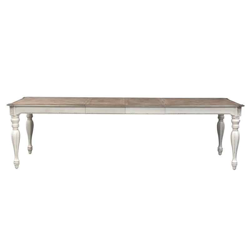 Bowery Hill Traditional Wood Rectangular Table in White Finish