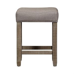 Bowery Hill Traditional Engineered Wood Light Brown Upholstered Console Stool
