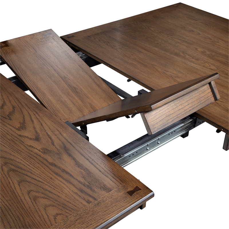 Bowery Hill Traditional Wood Rectangular Table in Oak Finish