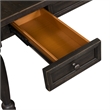 Bowery Hill Modern / Contemporary Wood Writing Desk in Black Finish