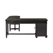 Bowery Hill Traditional Engineered Wood Black L Shaped Desk Set