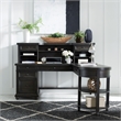Bowery Hill Traditional Engineered Wood Black L Shaped Desk Set