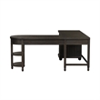 Bowery Hill Traditional Engineered Wood Black L Shaped Desk Set