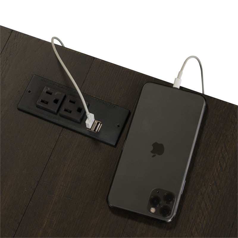 Bowery Hill Traditional Engineered Wood Black L Shaped Desk Set