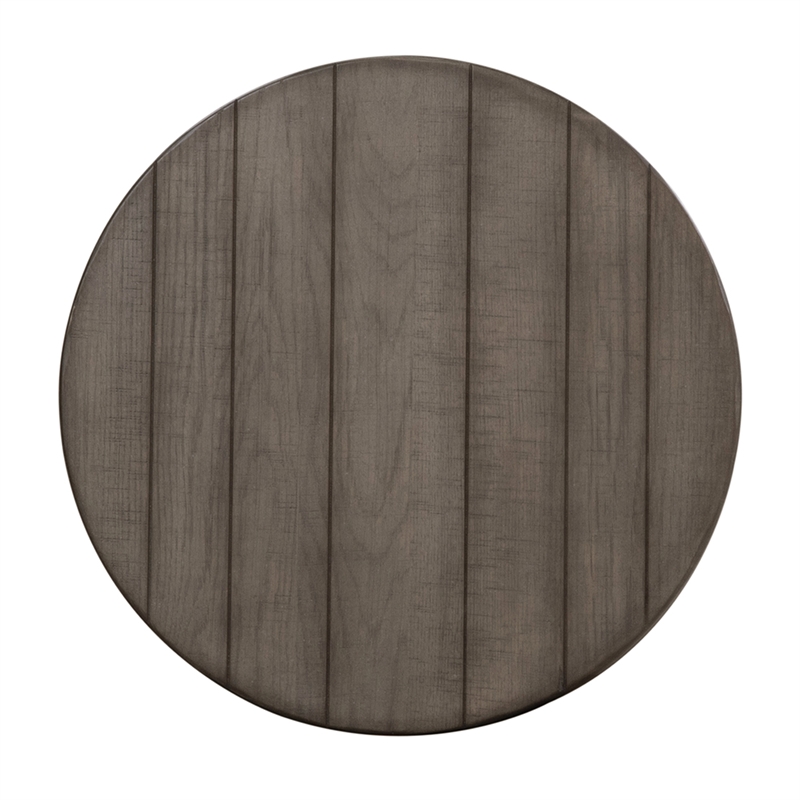 Bowery Hill Modern Farmhouse Engineered Wood Dark Gray Splay Leg Round End Table