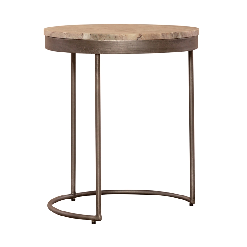 Bowery Hill Modern / Contemporary Nesting Tables in Pewter Finish