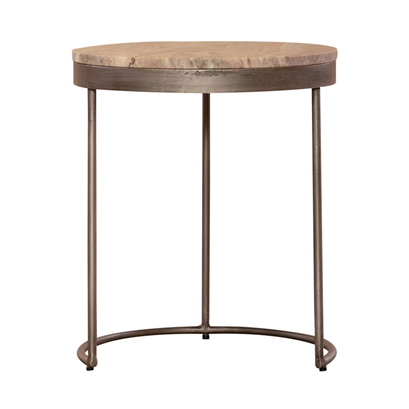 Bowery Hill Modern / Contemporary Nesting Tables in Pewter Finish