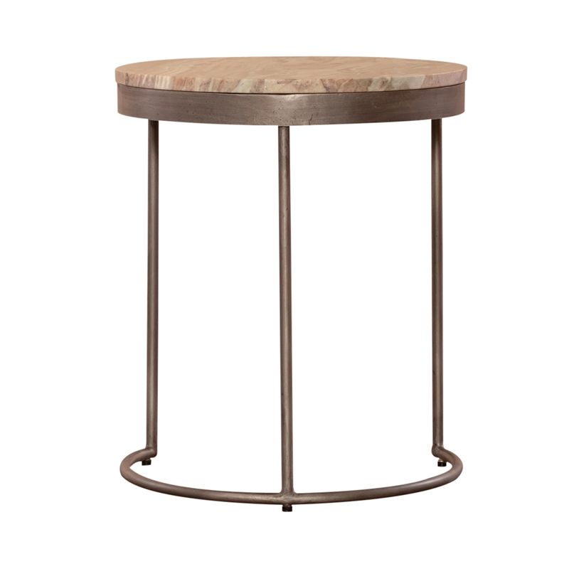 Bowery Hill Modern / Contemporary Nesting Tables in Pewter Finish