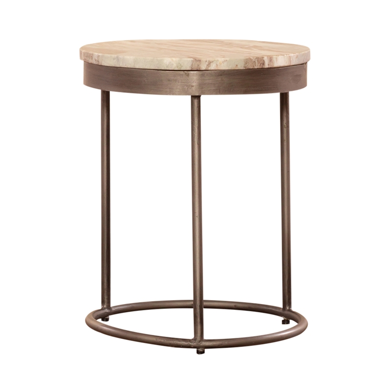 Bowery Hill Modern / Contemporary Nesting Tables in Pewter Finish
