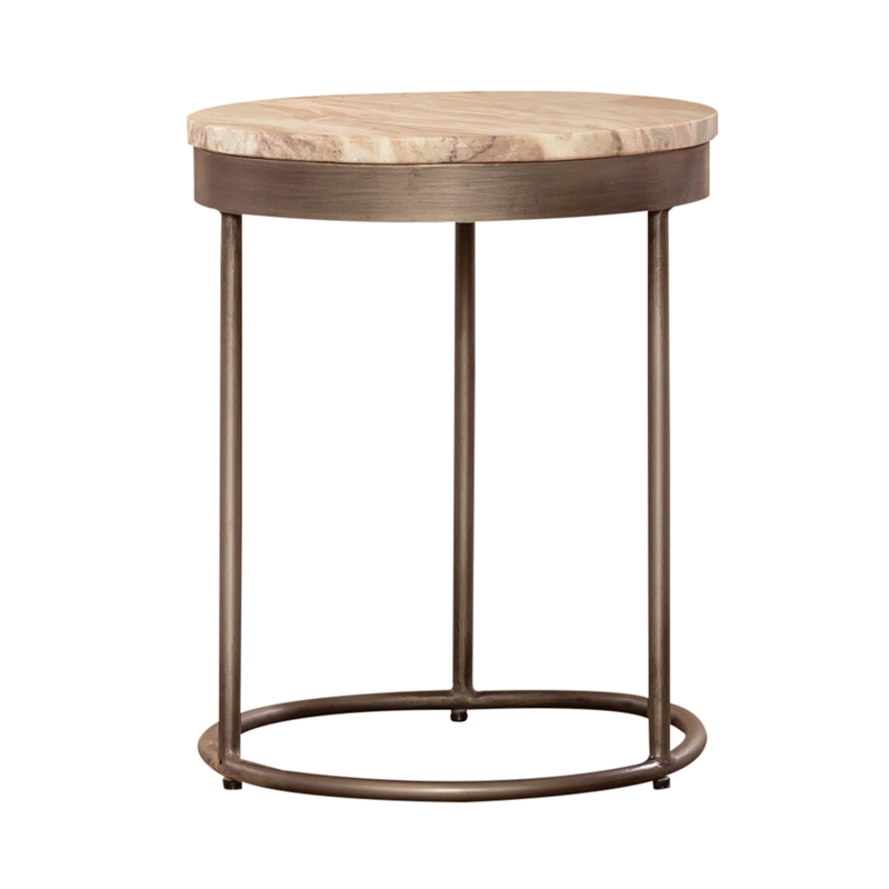 Bowery Hill Modern / Contemporary Nesting Tables in Pewter Finish
