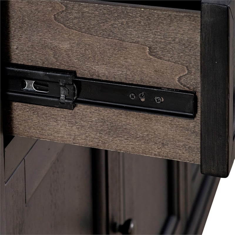 Bowery Hill Traditional Farmhouse Hall Buffet in Black Finish