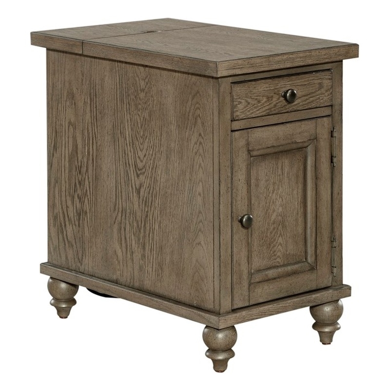 Bowery Hill Traditional Farmhouse Chair Side Table - Dusty Taupe