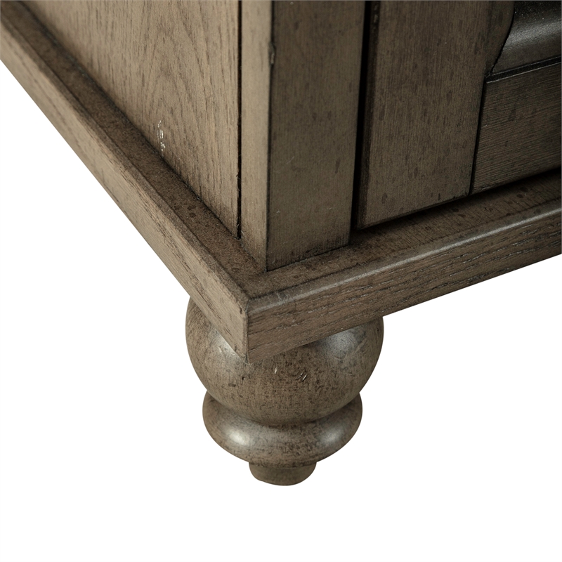 Bowery Hill Traditional Farmhouse Chair Side Table - Dusty Taupe