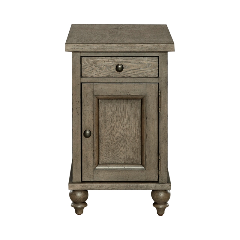 Bowery Hill Traditional Farmhouse Chair Side Table - Dusty Taupe