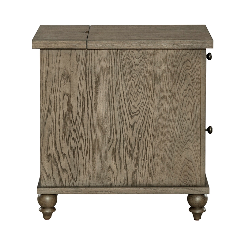 Bowery Hill Traditional Farmhouse Chair Side Table - Dusty Taupe