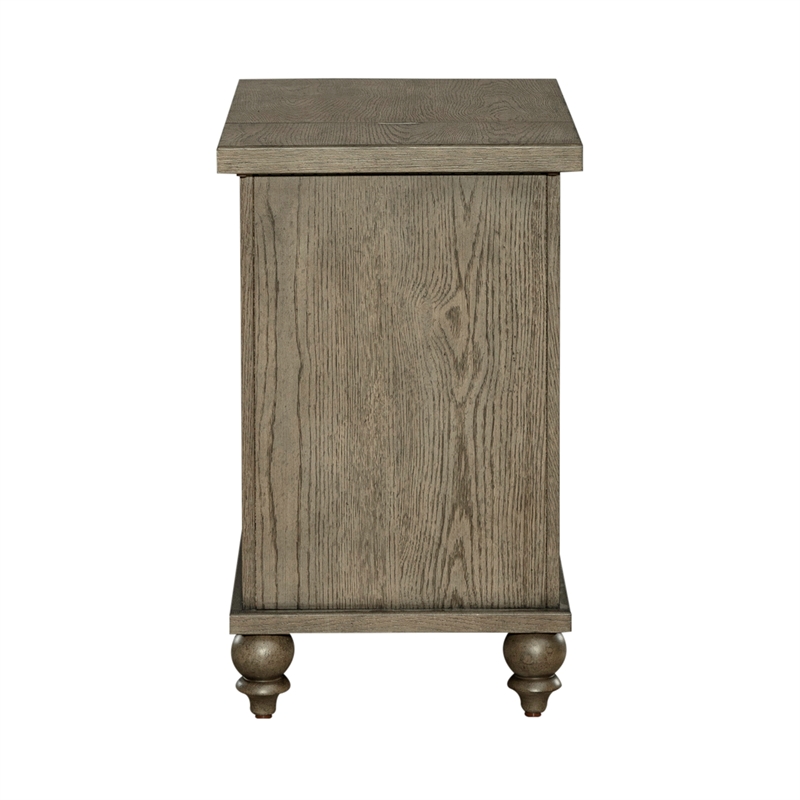 Bowery Hill Traditional Farmhouse Chair Side Table - Dusty Taupe