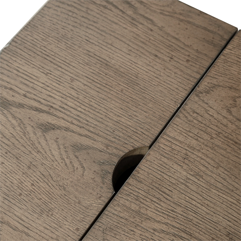 Bowery Hill Traditional Farmhouse Chair Side Table - Dusty Taupe