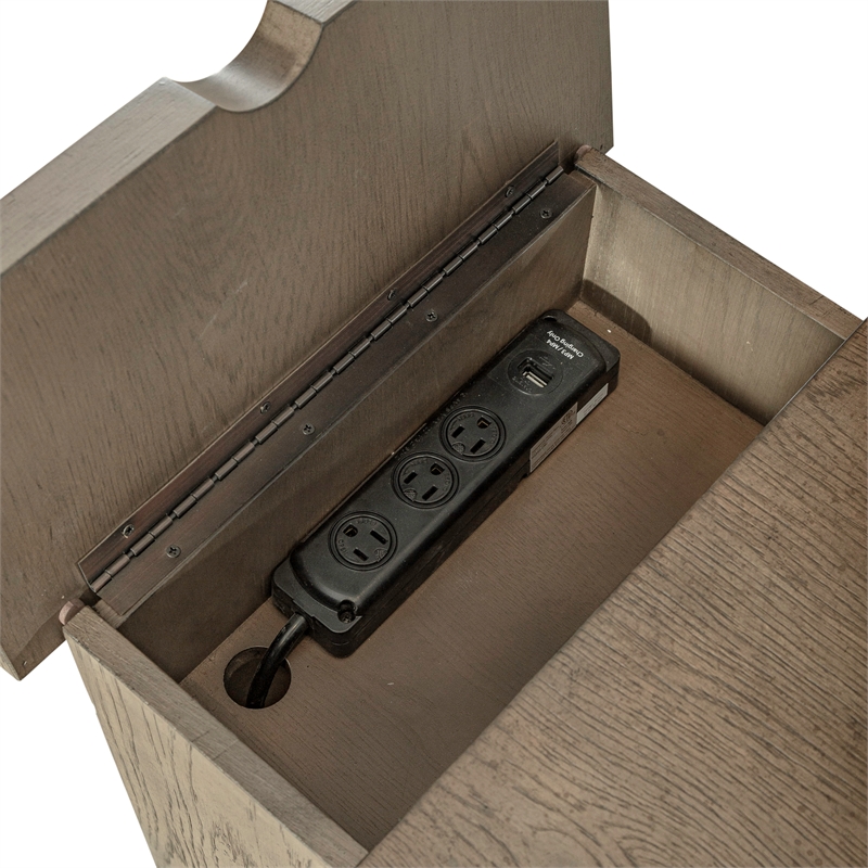 Bowery Hill Traditional Farmhouse Chair Side Table - Dusty Taupe