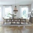 Bowery Hill Traditional Wood 7 Piece Trestle Table Set - Havana Brown Finish