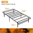 Bowery Hill Modern Metal Foldable Twin Bed Frame in Black Finish
