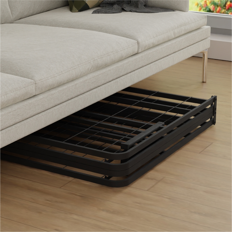 Bowery Hill Modern Metal Foldable Full Bed Frame in Black Finish