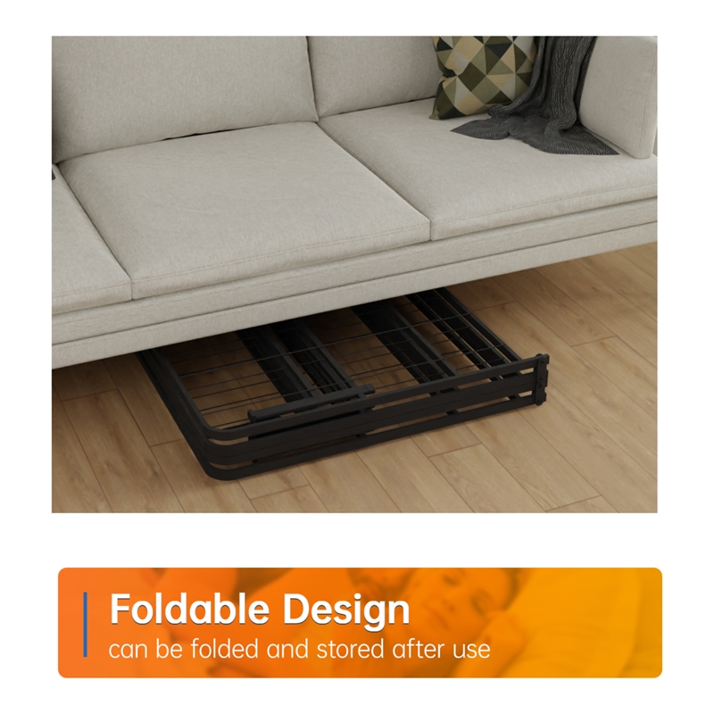 Bowery Hill Modern Metal Foldable Full Bed Frame in Black Finish