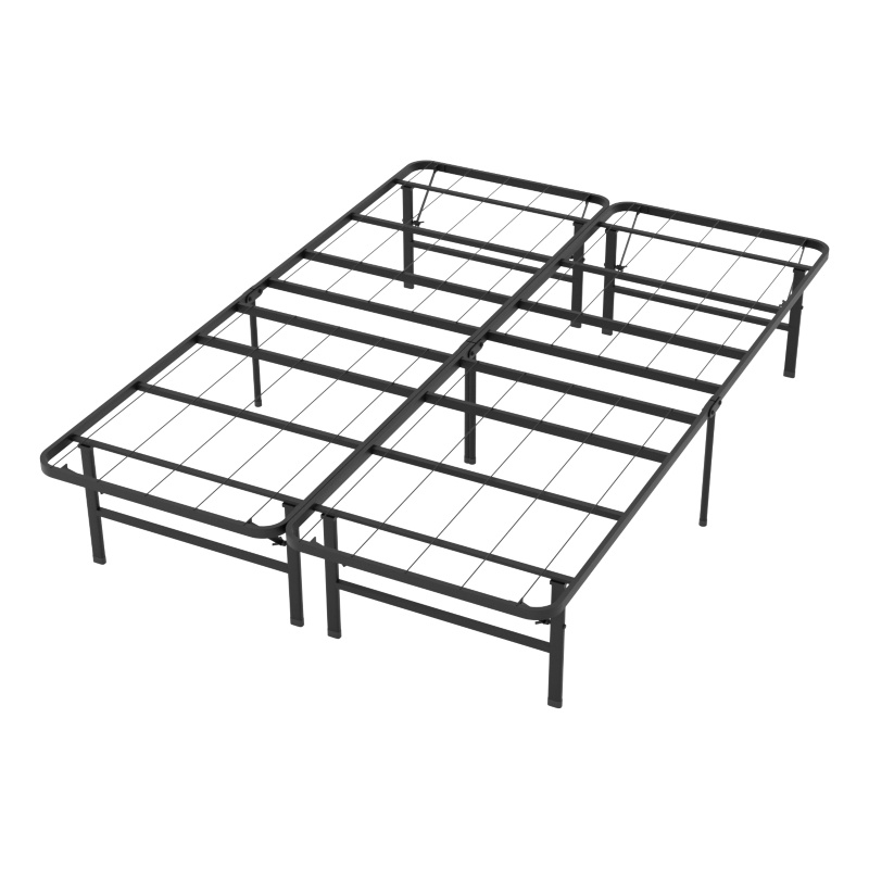 Bowery Hill Modern Metal Foldable Full Bed Frame in Black Finish