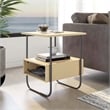Bowery Hill Contemporary Wood Storage 2-Shelf End Table in Light Maple