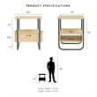 Bowery Hill Contemporary Wood Storage 2-Shelf End Table in Light Maple