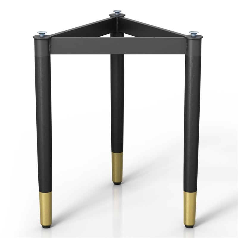 Bowery Hill Modern Solid Wood End Table Base Legs in Black Finish