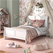 Bowery Hill Transitional Solid Wood Panel Twin Bed in White Finish