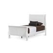 Bowery Hill Transitional Solid Wood Panel Twin Bed in White Finish
