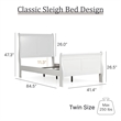Bowery Hill Transitional Solid Wood Panel Twin Bed in White Finish
