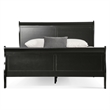 Bowery Hill Transitional Solid Wood Panel King Bed in Black Finish