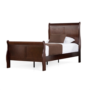 Bowery Hill Transitional Solid Wood Panel Twin Bed in Cherry