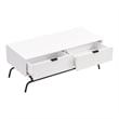 Bowery Hill Wood Storage 2-Drawer Coffee Table in White Pure