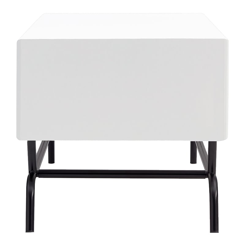 Bowery Hill Wood Storage 2-Drawer Coffee Table in White Pure