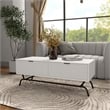 Bowery Hill Wood Storage 2-Drawer Coffee Table in White Pure