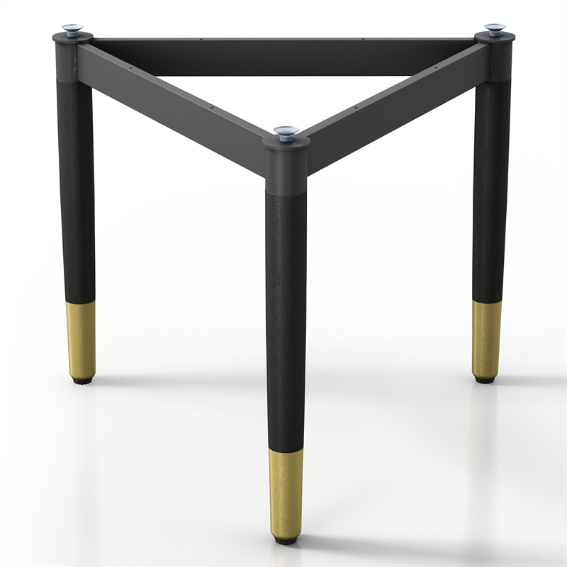 Bowery Hill Modern Solid Wood Coffee Table Base Legs in Black