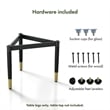 Bowery Hill Modern Solid Wood Coffee Table Base Legs in Black