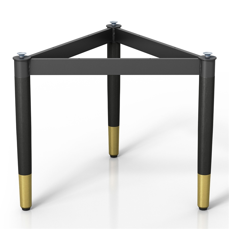 Bowery Hill Modern Solid Wood Coffee Table Base Legs in Black