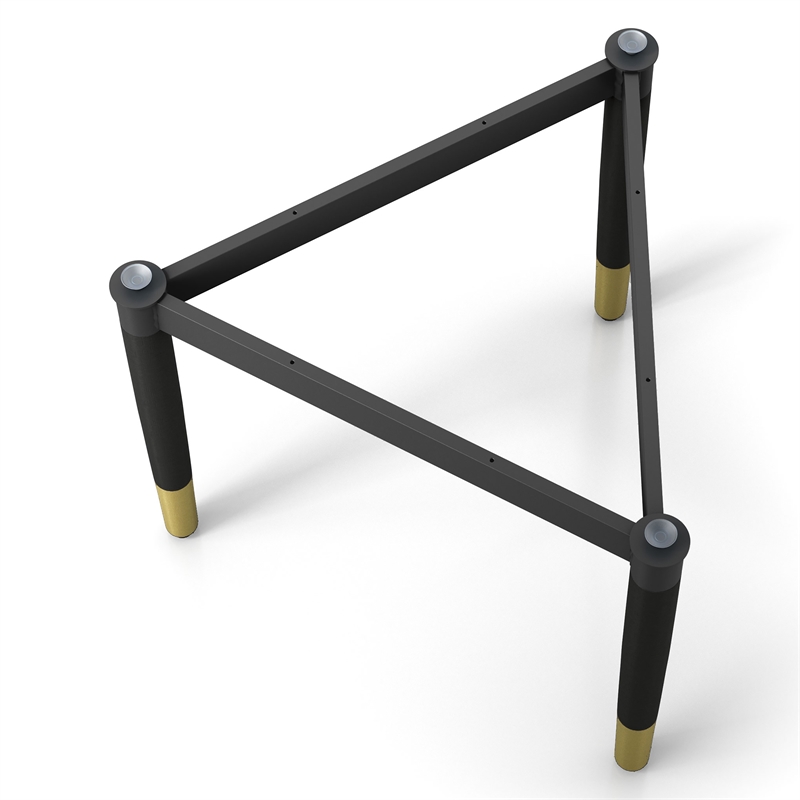 Bowery Hill Modern Solid Wood Coffee Table Base Legs in Black