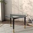 Bowery Hill Modern Solid Wood Coffee Table Base Legs in Black