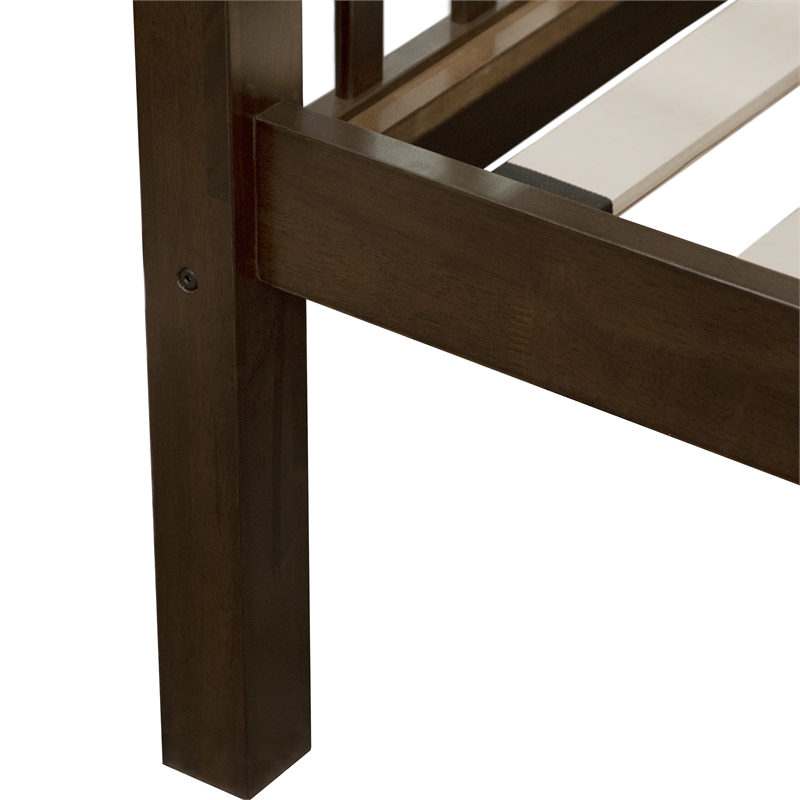 Bowery Hill Wood Twin over Full Bunk Bed with Ladder in Merlot