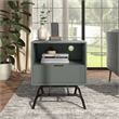 Bowery Hill Wood Storage End Table with USB Port in Sage Green