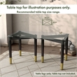Bowery Hill Solid Wood Coffee Table Base Legs in Black (Set of 2)