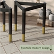 Bowery Hill Solid Wood Coffee Table Base Legs in Black (Set of 2)